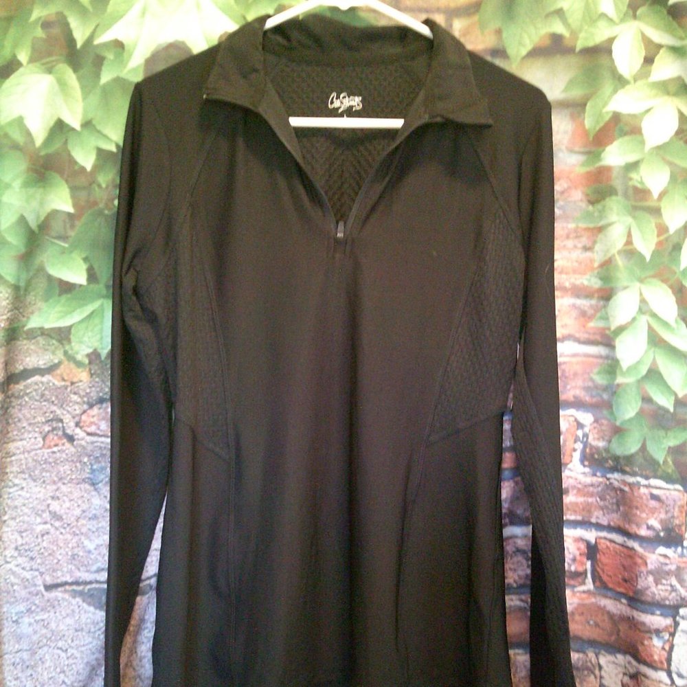 Black 1/4 Zip Long Sleeve Pullover